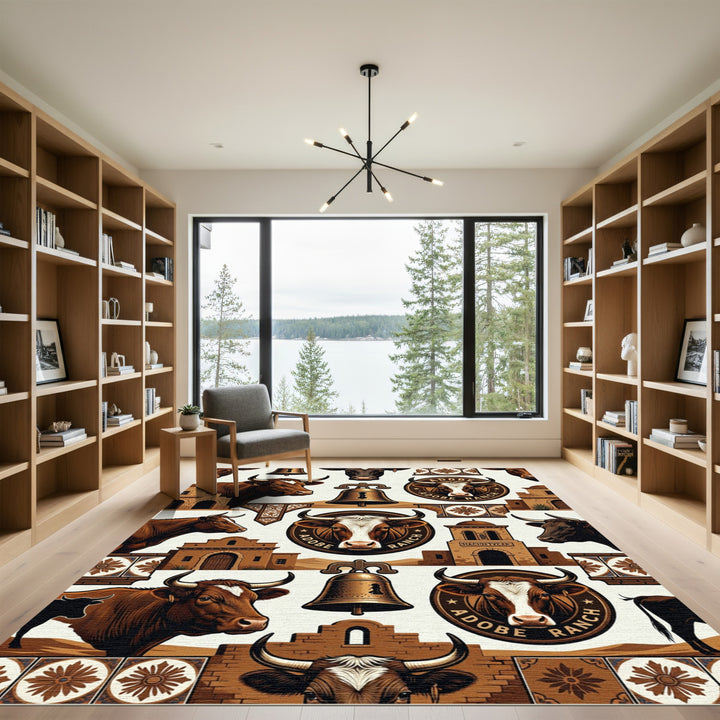 Adobe Ranch Cow Bell Charm Rug