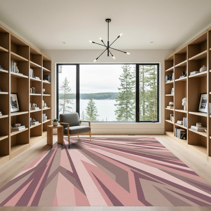 Muted Rose Geometric Radian Rug
