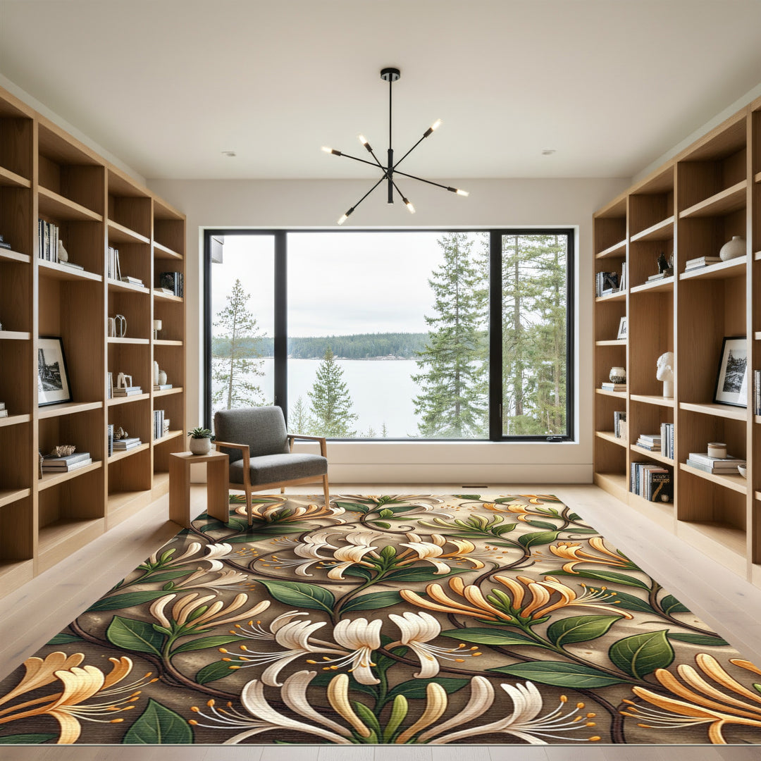Elegant Honeysuckle Garden Botanical Rug
