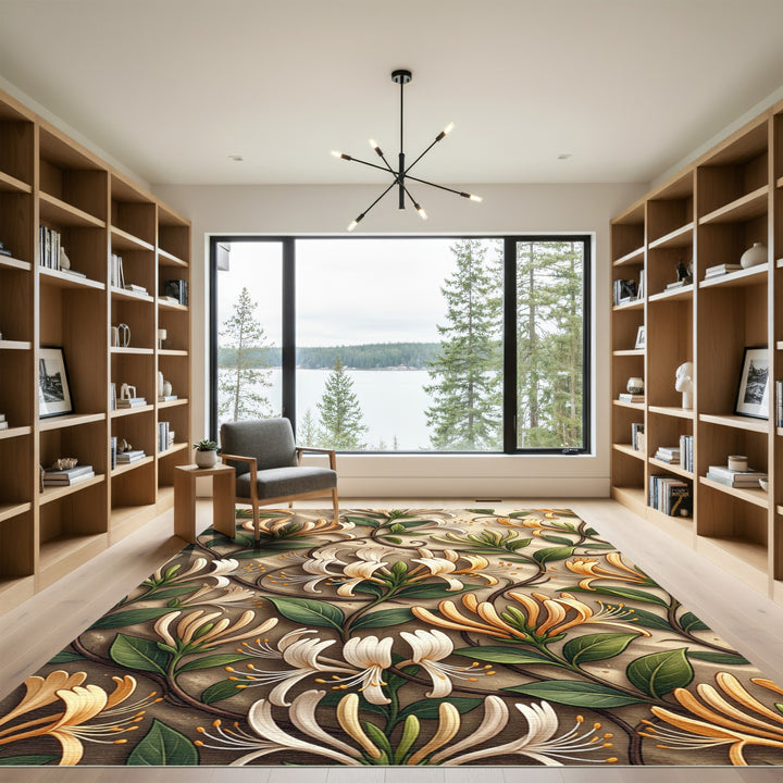 Elegant Honeysuckle Garden Botanical Rug