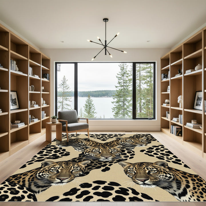 Natural Leopard Spots Luxury Rug