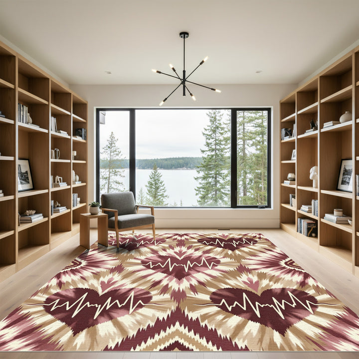 Heartbeat Tie-Dye Crimson Rug