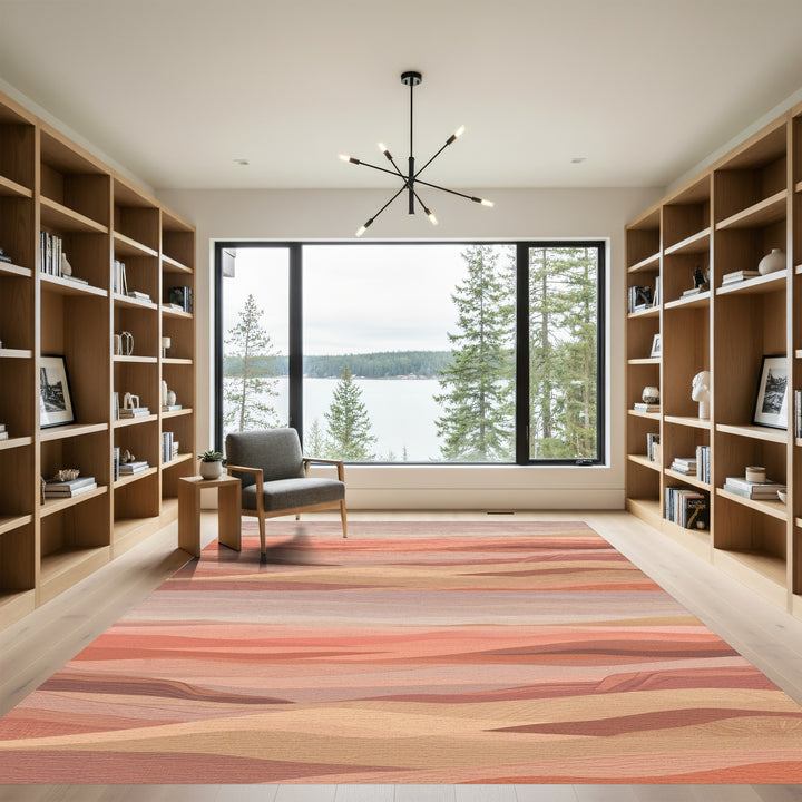Earthy Toned Layered Landscape Rug