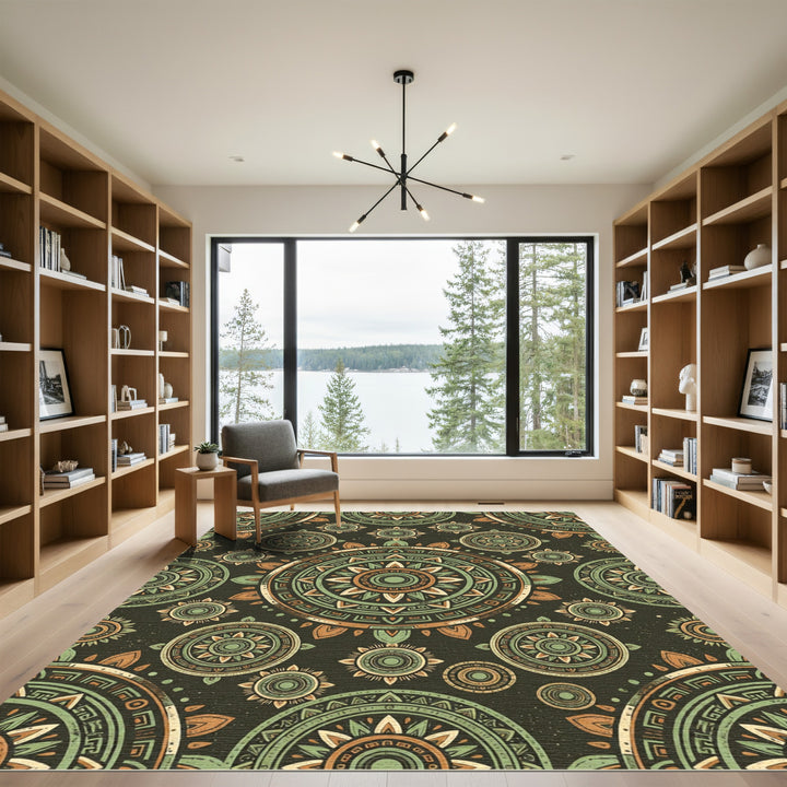Mandala Tribal Sunburst Rug