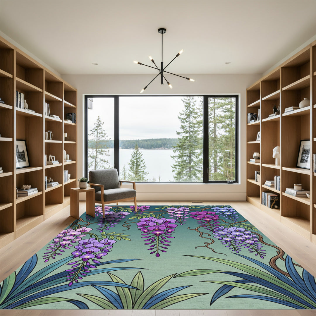 Vibrant Purple Orchid Cascade Rug