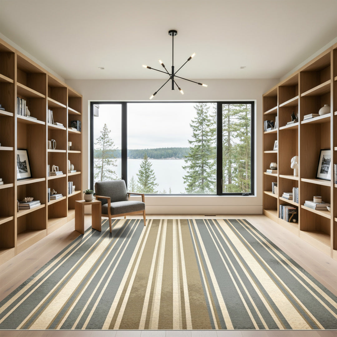 Earthy Tones Vertical Stripe Rug