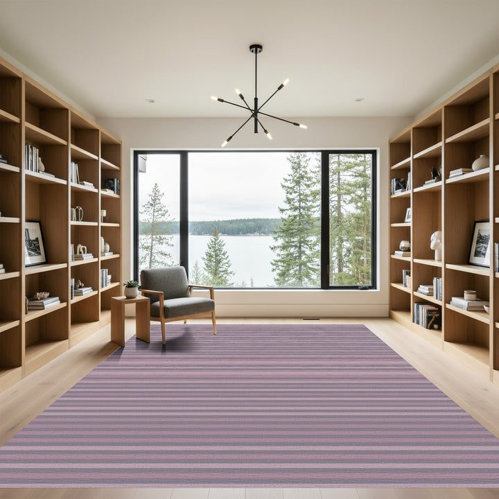 Muted Rose Horizontal Stripe Texture Rug