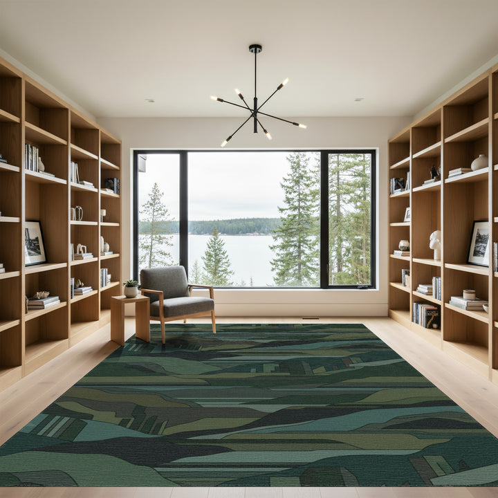 Abstract Geometric Landscape Waves Rug