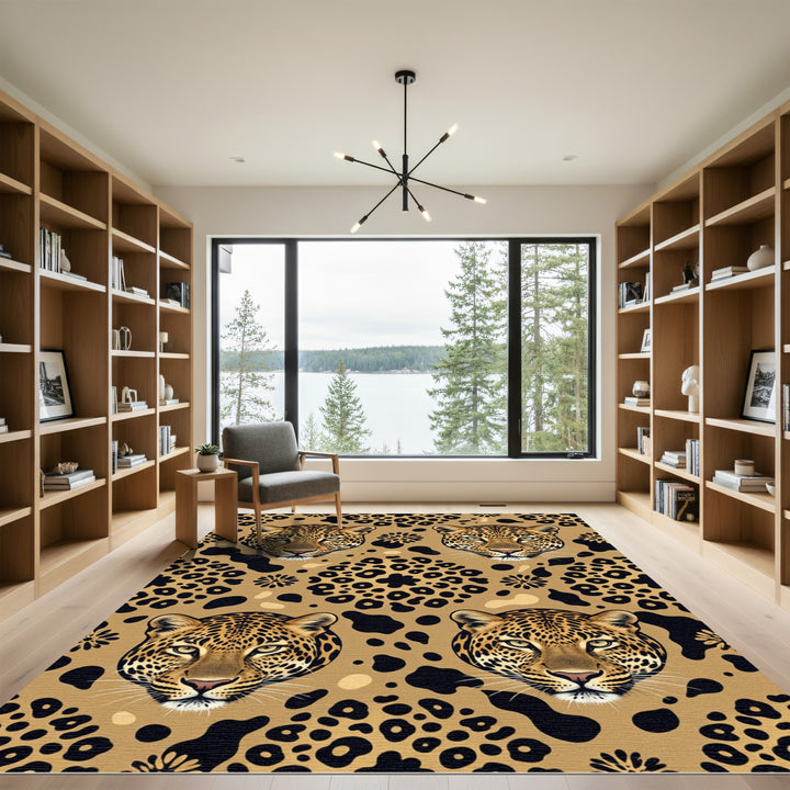 Leopard Spots and Feline Faces Rug