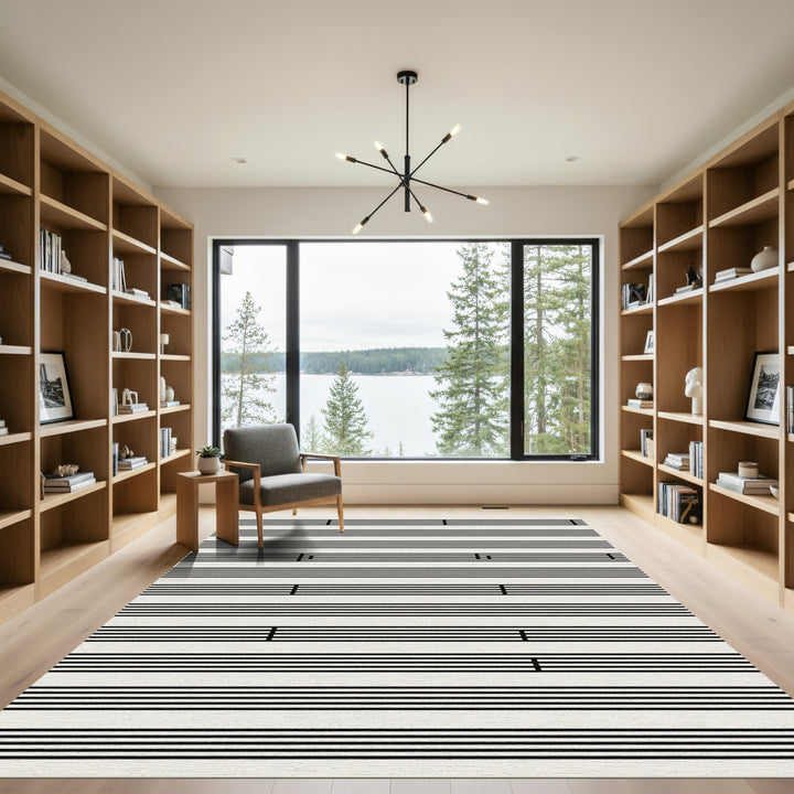 White Staff Notes Rug
