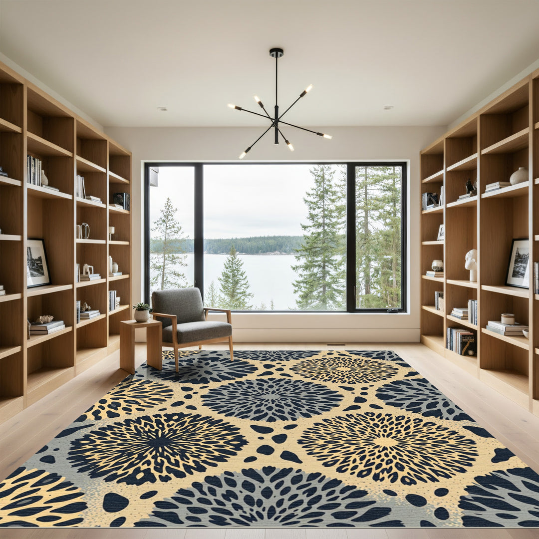 Abstract Floral Starburst Rug