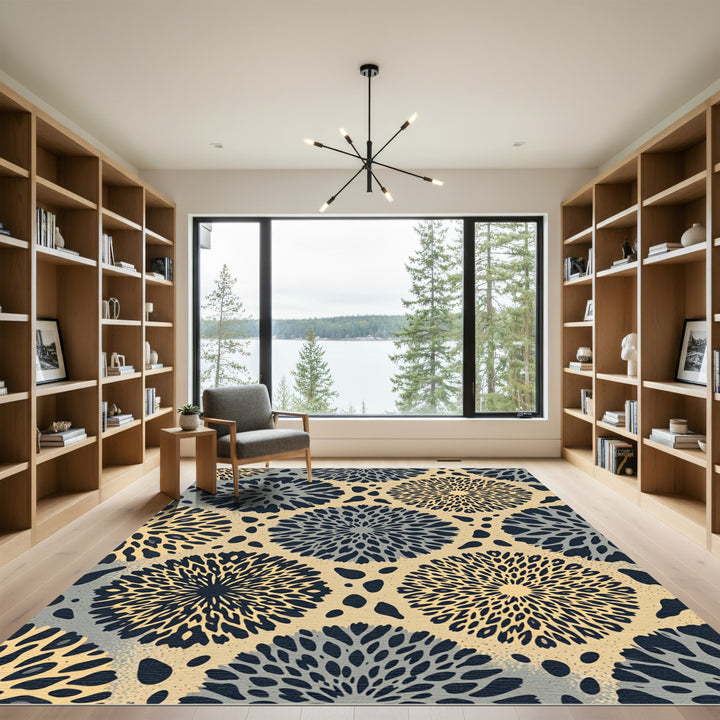 Abstract Floral Starburst Rug