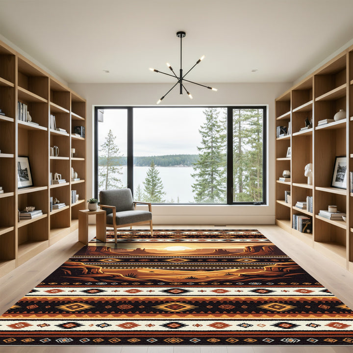 Southwestern Desert Sunset Tribal Rug