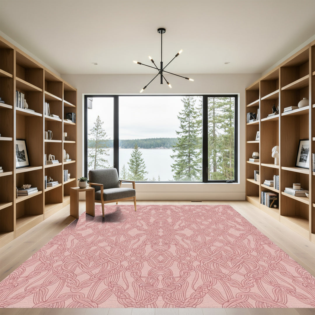 Rose Gold Intertwined Scroll Rug