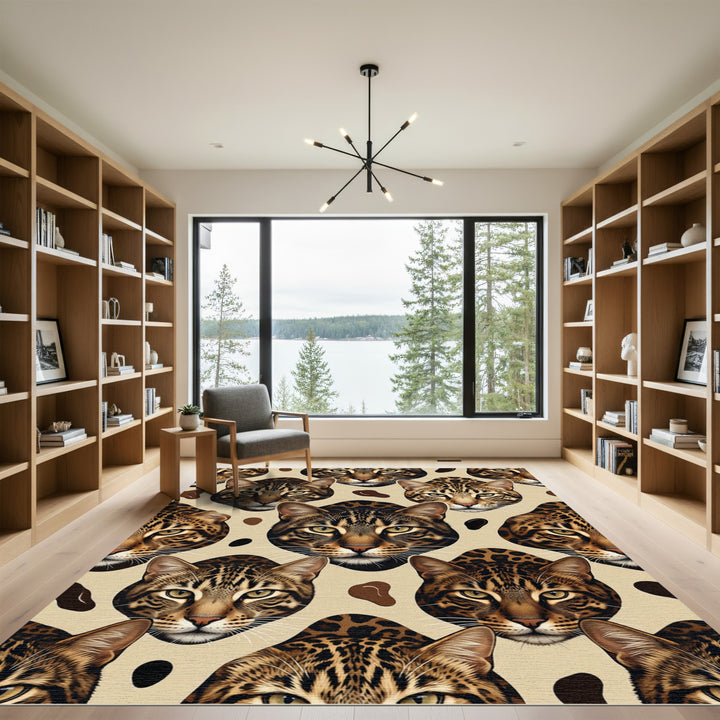 Bold Bengal Cat Face Close-up Rug