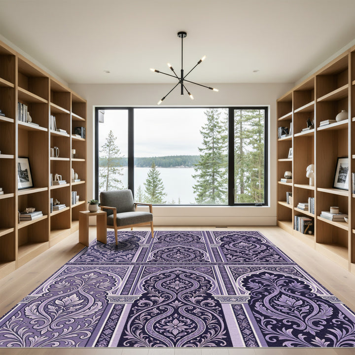 Elegant Purple Arch Garden Rug