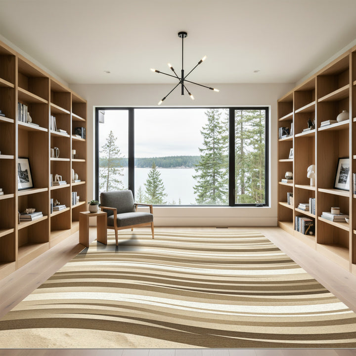 Earthy Tone Flowing Stripe Rug