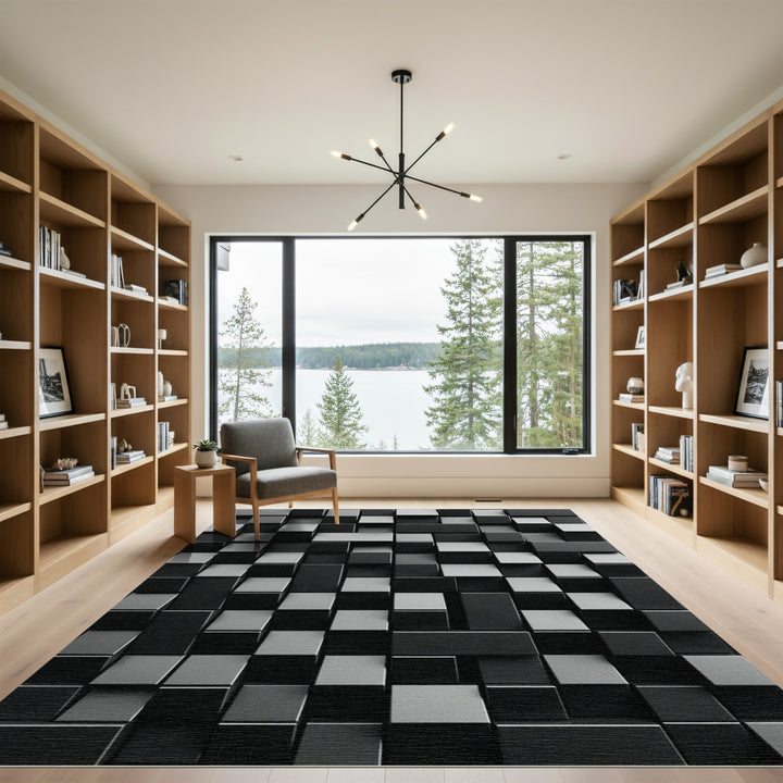 Monochromatic 3D Geometric Stack Rug