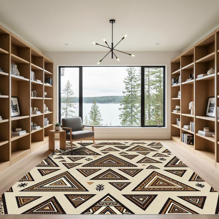 Tribal Geometric Triangle Earth Tones Rug