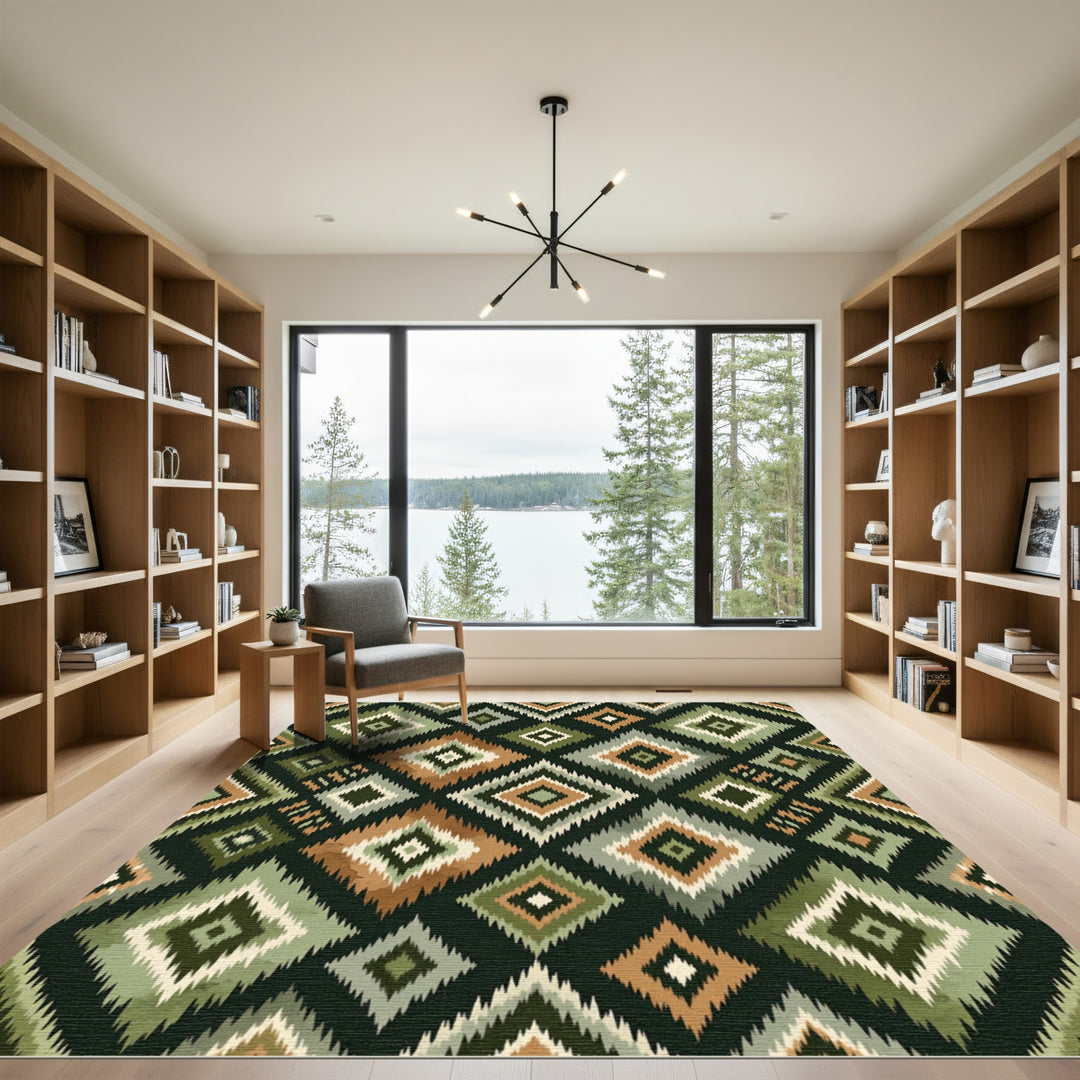 Geometric Diamond Ethnic Tribal Rug