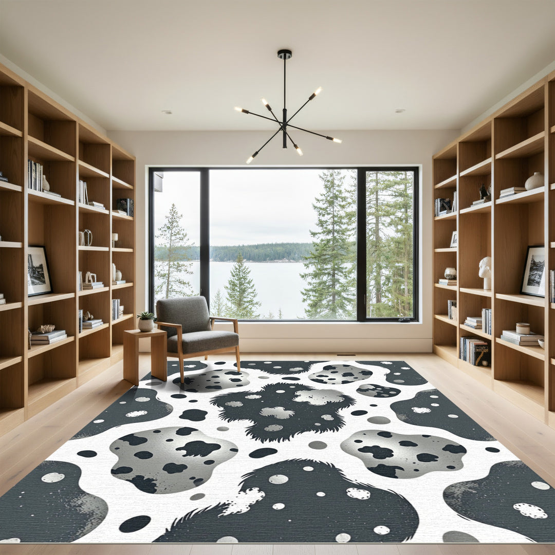 Monochromatic Spotted Amoeba Shapes Rug