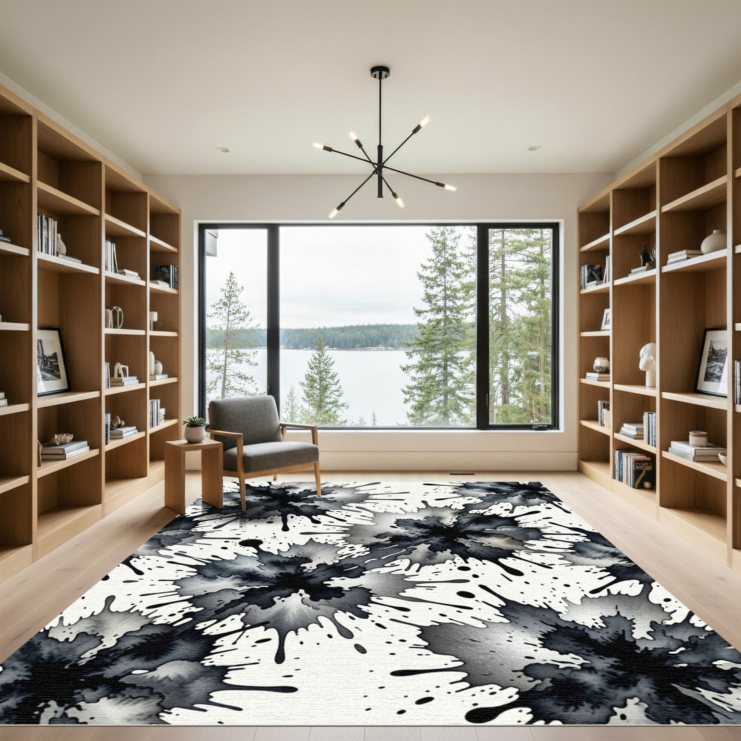 Ink Splatter Abstract Explosion Rug