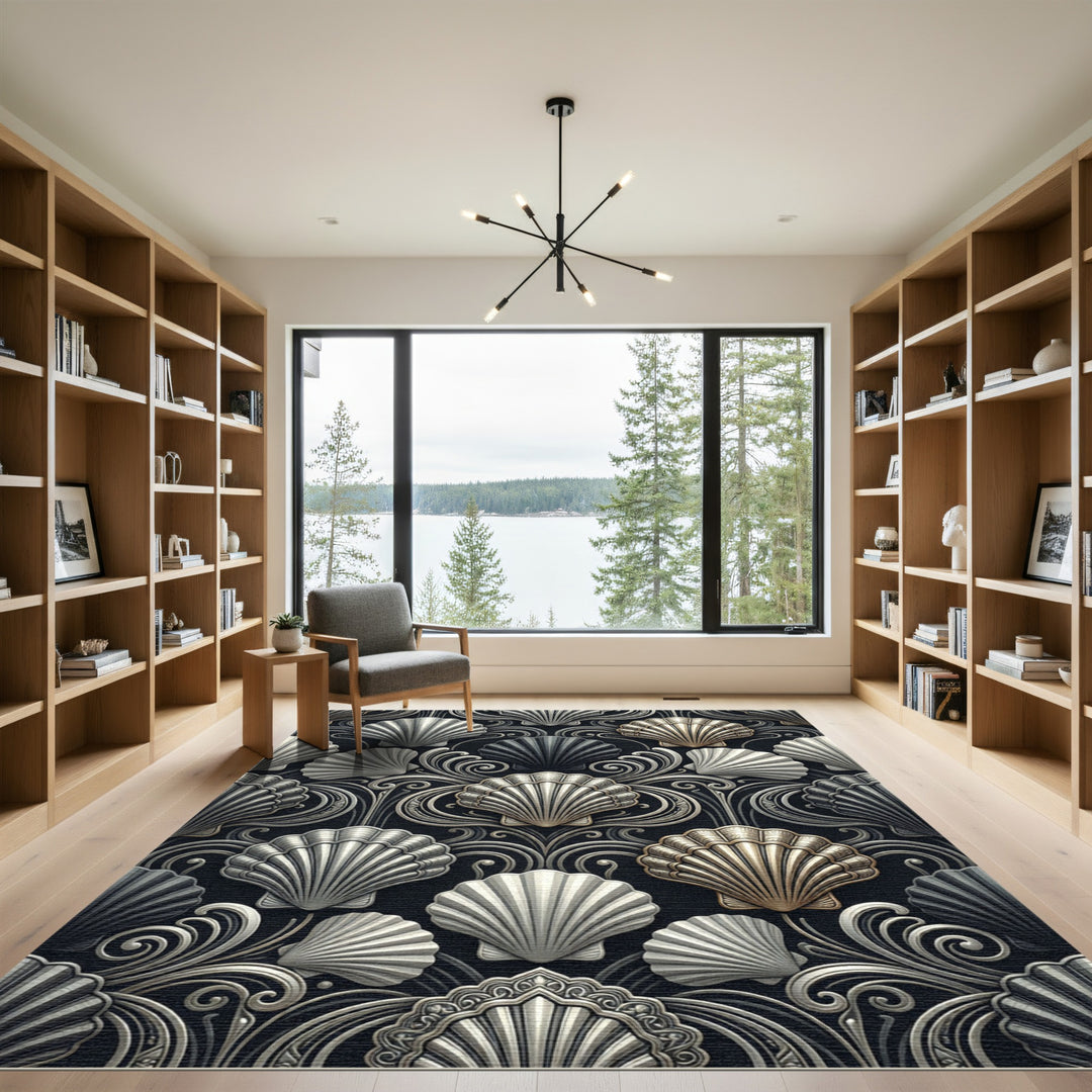 Art Deco Scallop Shell Rug
