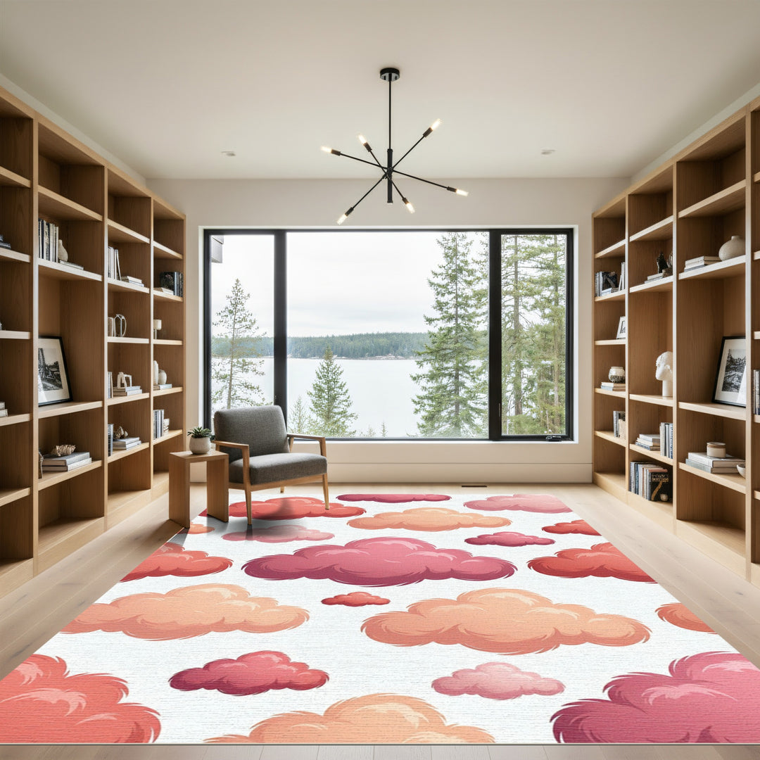 Pastel Cloudscape With Pink Hues Rug