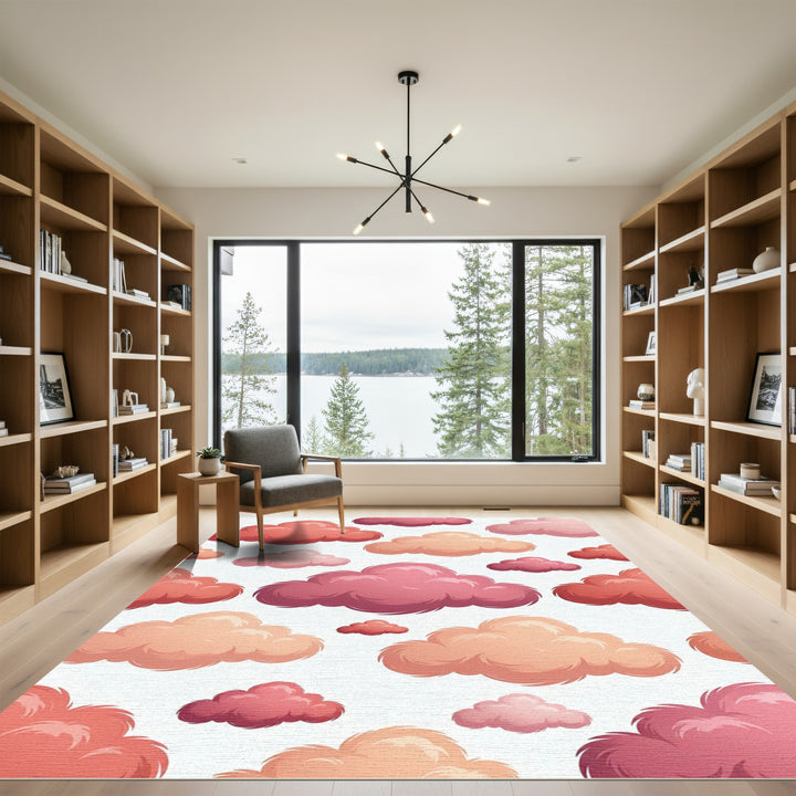 Pastel Cloudscape With Pink Hues Rug