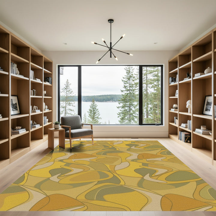 Earthy Tones Swirl Abstract Rug