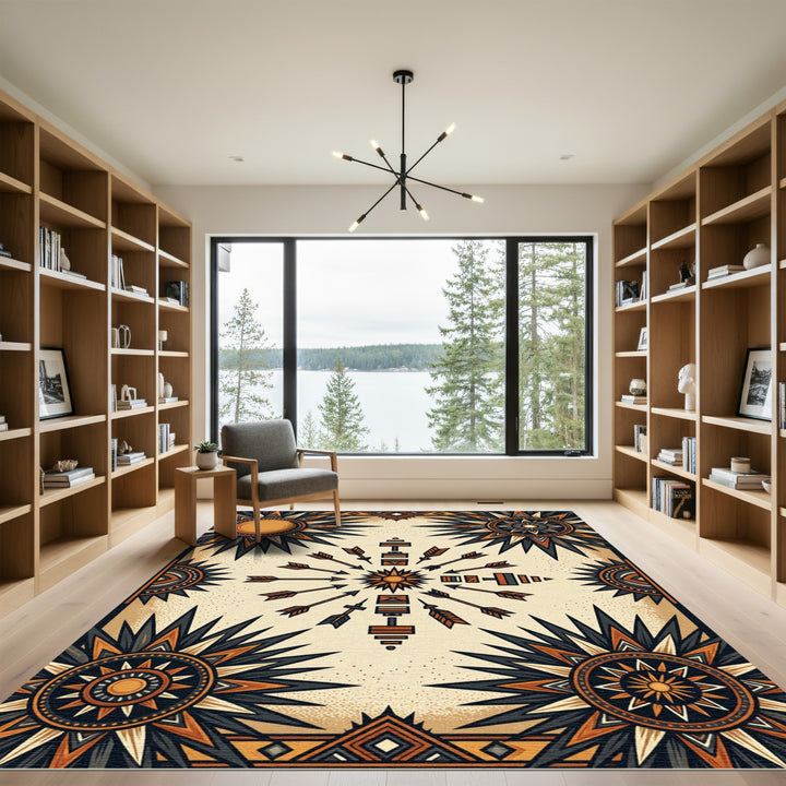 Sun Arrow Mandala Rug