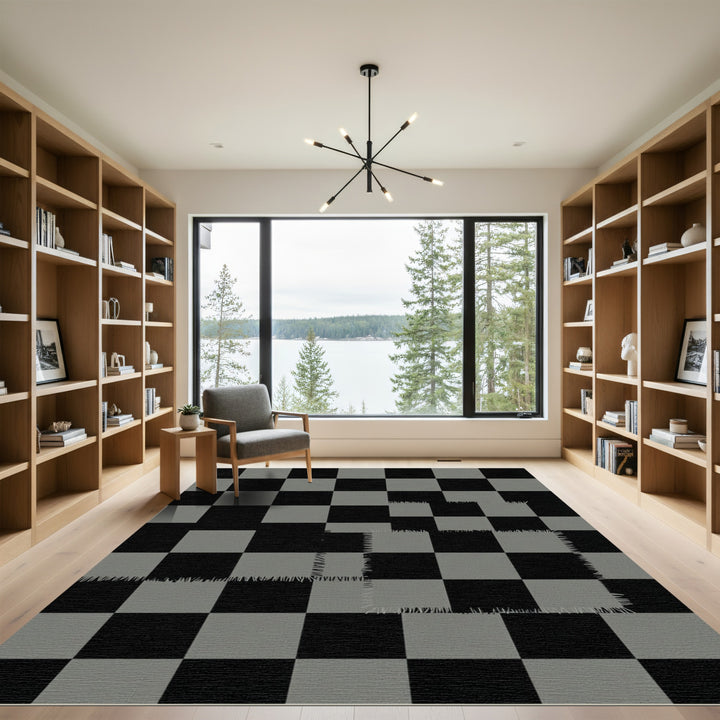 Classic Chessboard Patchwork Rug