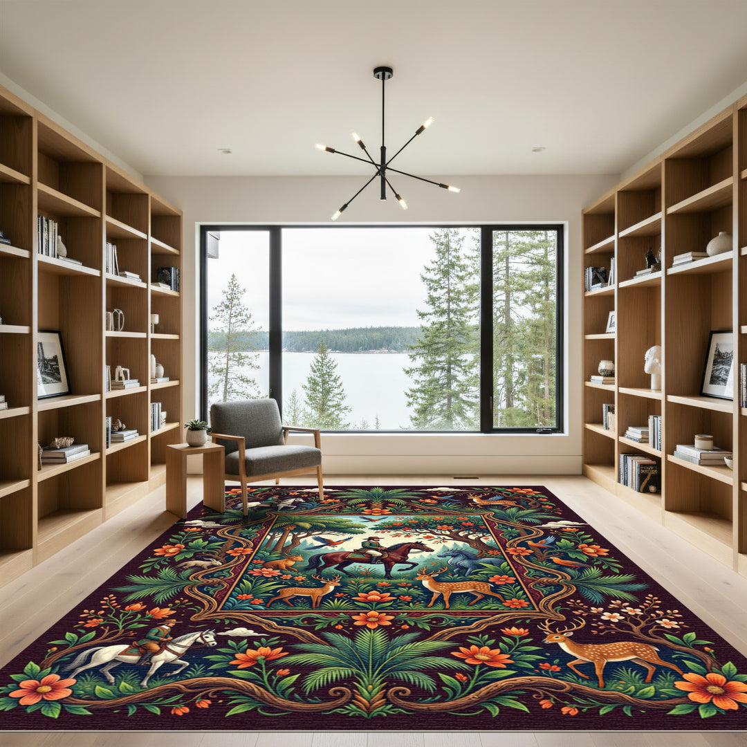 Enchanting Emerald Jungle Animal Rug