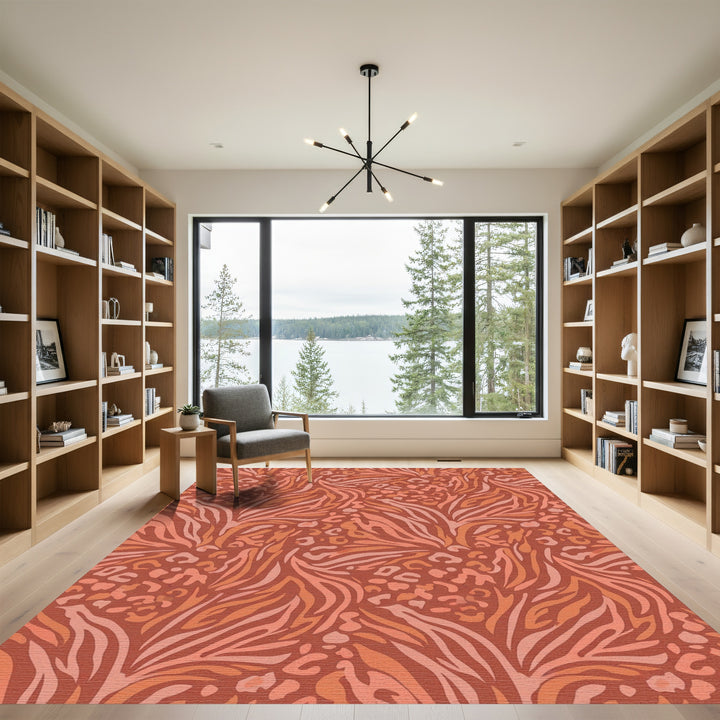 Terra Cotta Animal Print Collage Rug