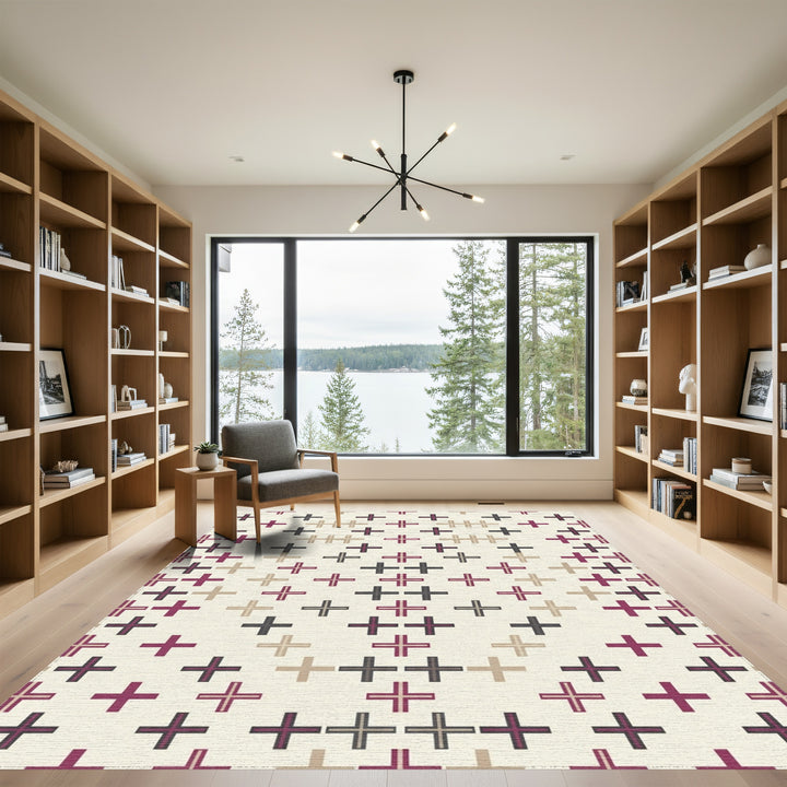 Crimson Taupe Black Plus Collection Rug