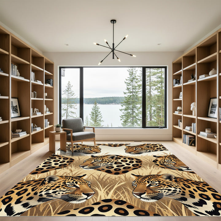Majestic Jaguar Spots Savannah Rug