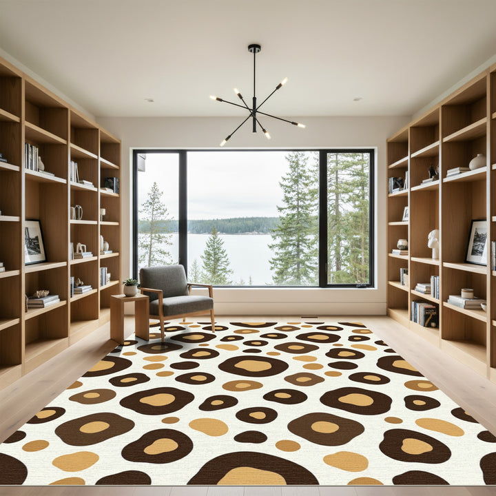 Abstract Spotted Warm Ochre Rug