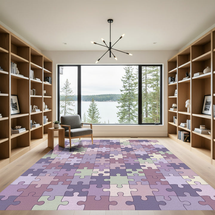 Soft Pastel Puzzle Pieces Rug