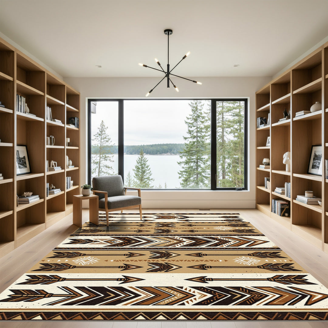 Brown Tribal Arrow Collection Rug