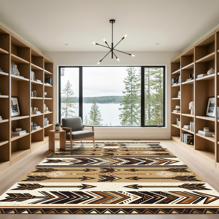Brown Tribal Arrow Collection Rug