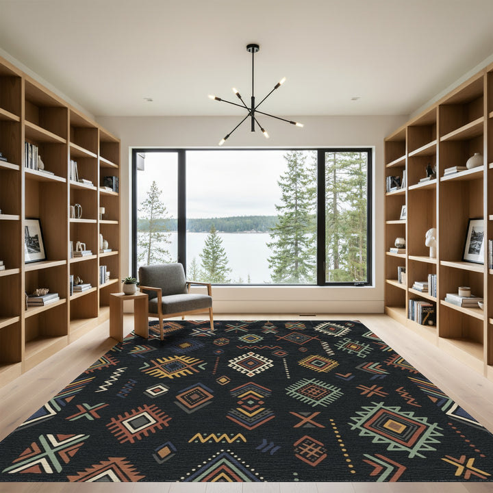Earthy Diamond Tribal Medallion Rug