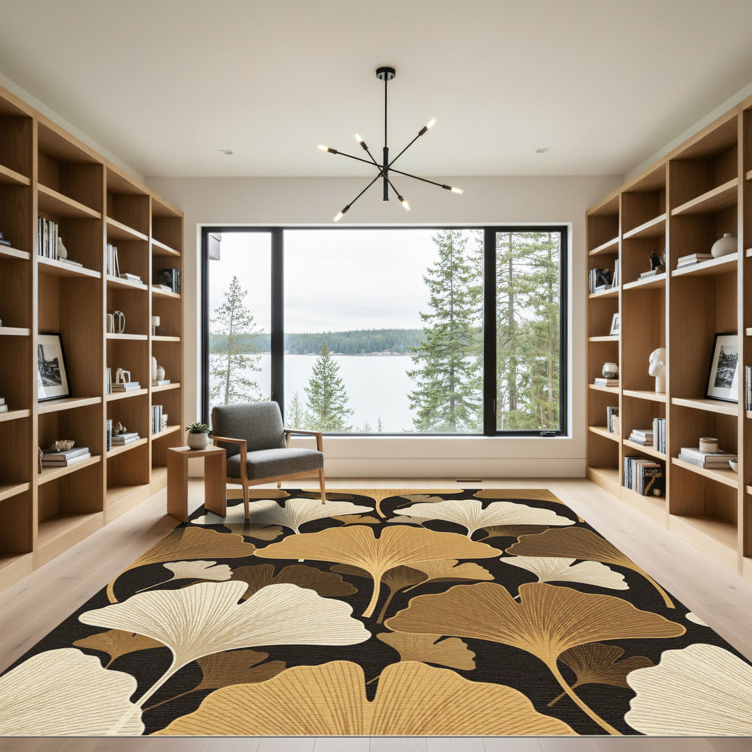 Ginkgo Leaf Terra Cotta Gradient Rug
