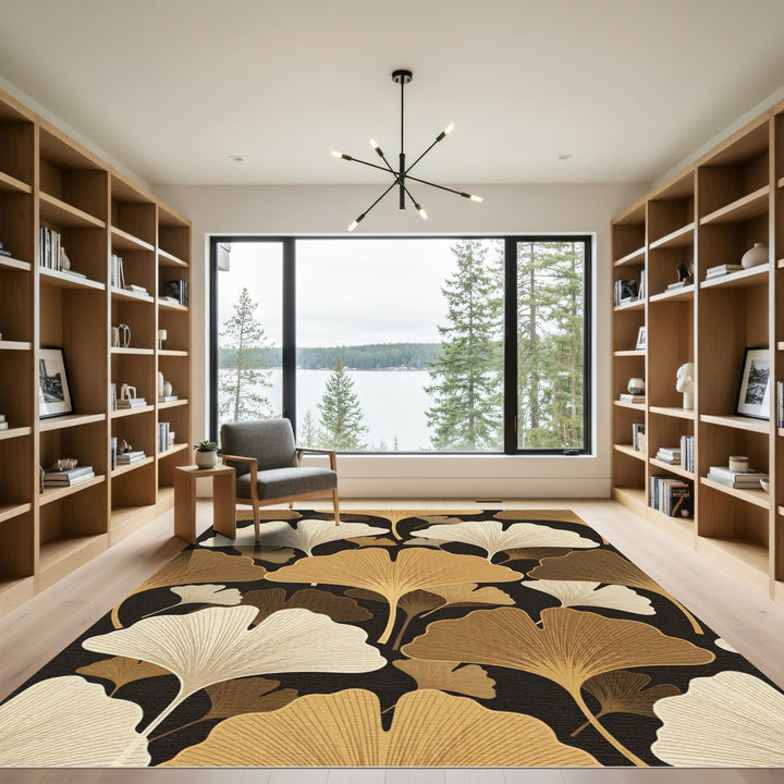 Ginkgo Leaf Terra Cotta Gradient Rug