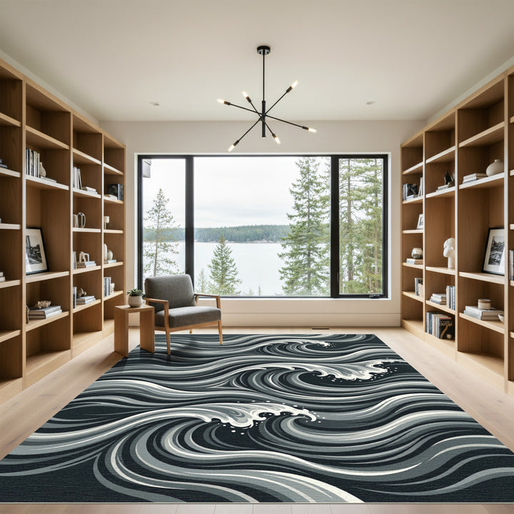 Monochromatic Abstract Wave Rug