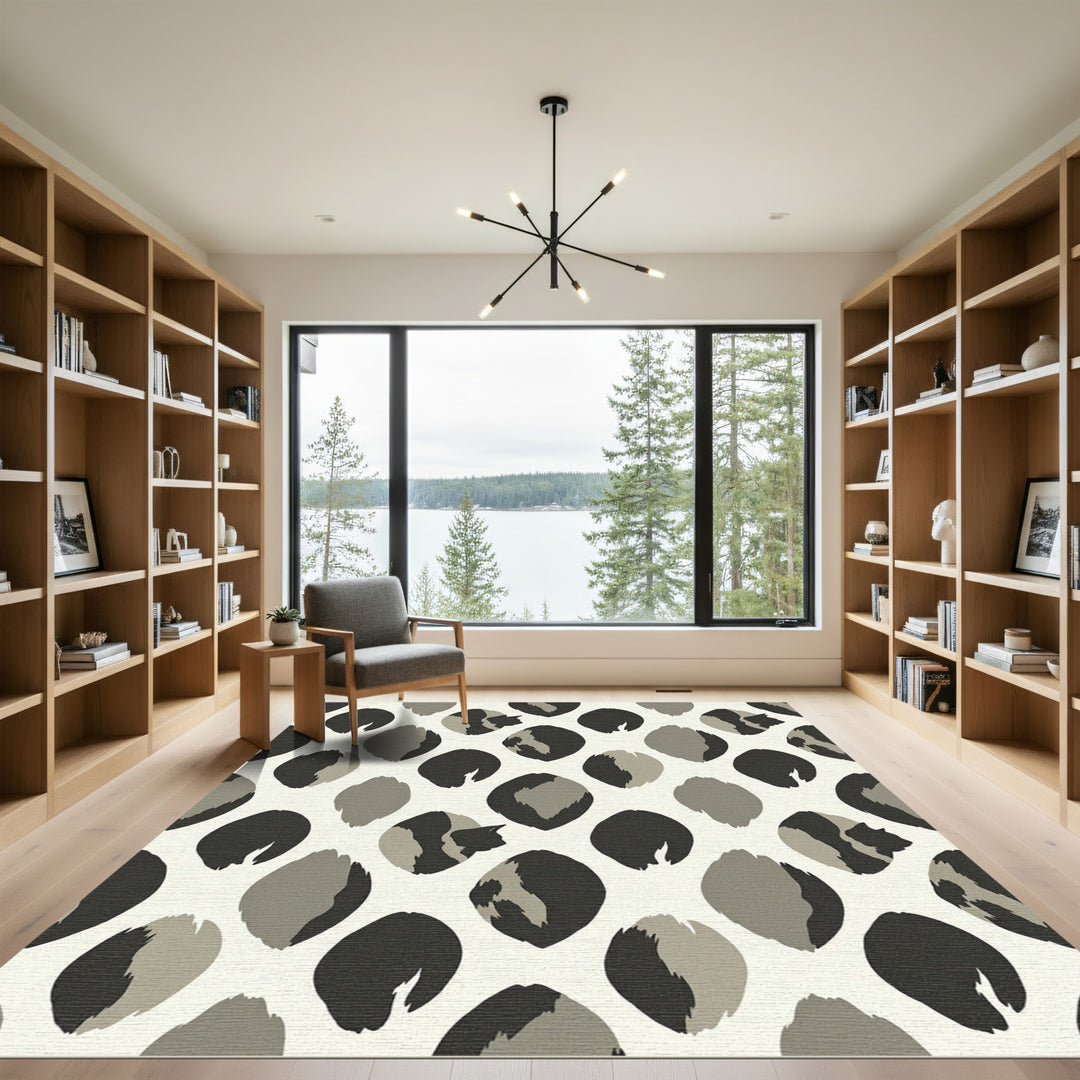 Safari Spots Gray Black Rug