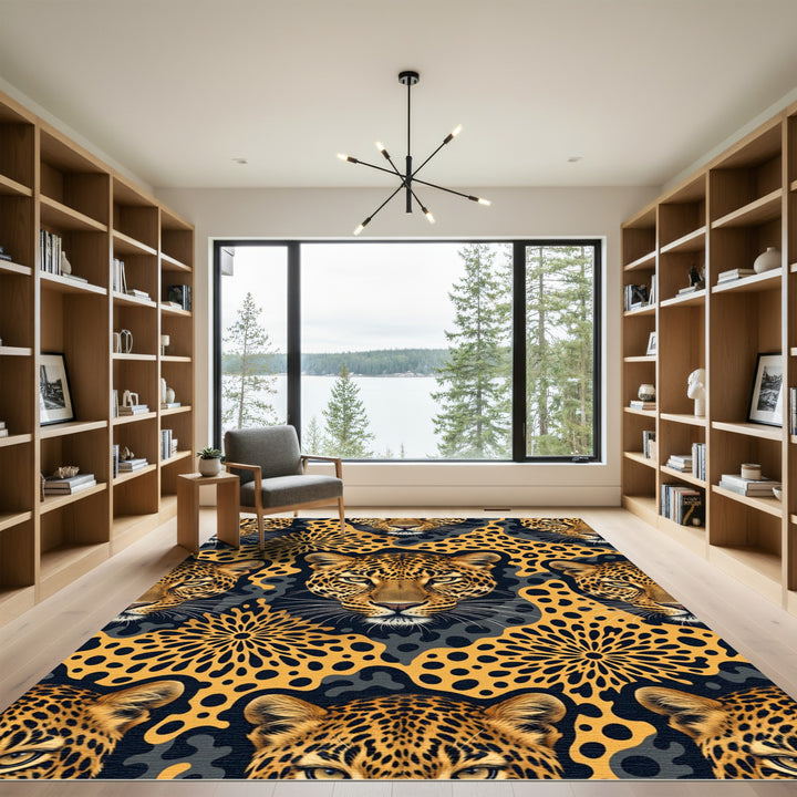 Exotic Leopard Spots Sunburst Rug