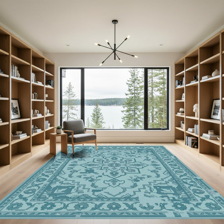 Aquatic Bloom Central Design Rug
