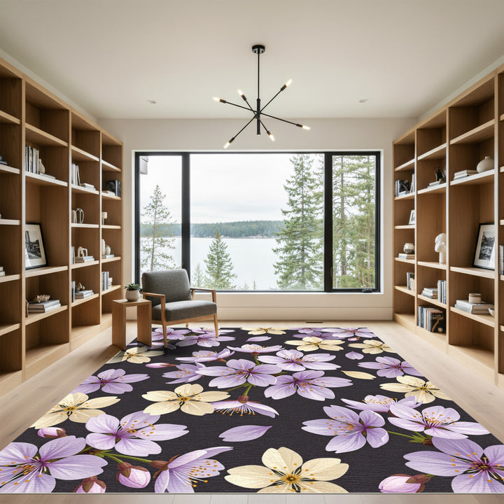 Pale Lavender Cream Blossom Rug