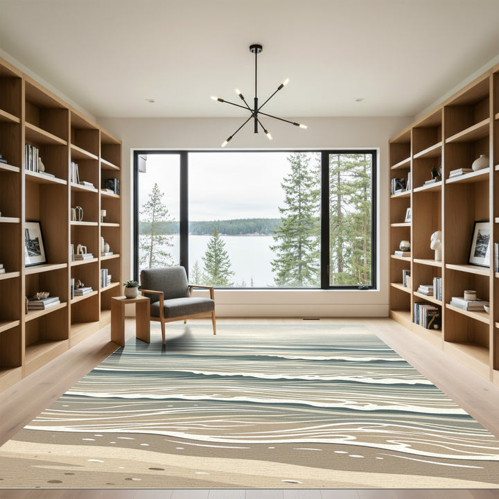Calm Beach Abstract Water Rug