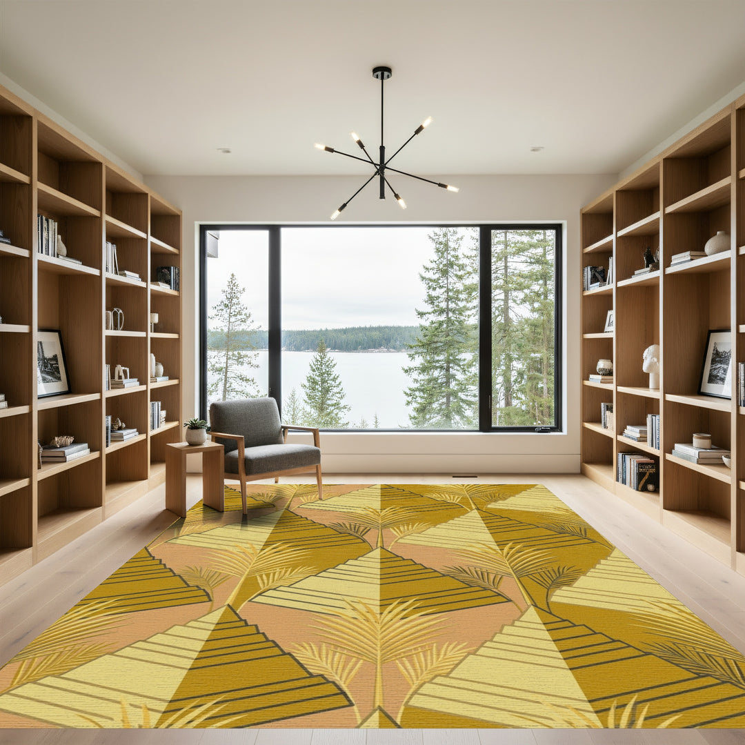 Terracotta Palm Pyramid Geometric Rug